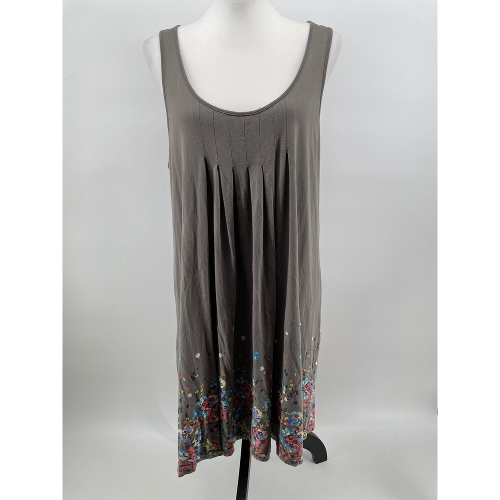 Beach Time Floral Swim Coverup Dress Womensβ 10 Grey Viscose Resortwear Beachy